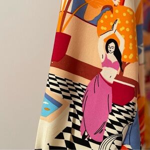 Rachel Zoe Graphic Palm Springs Print Button Up Blouse